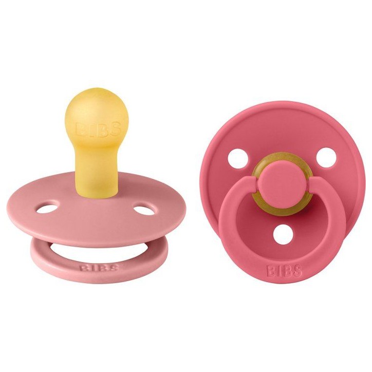 Sucette bébé - BIBS - Colour - Embout rond - Pack de 2 - Caoutchouc naturel - Taille 1 Dusty Pink Coral Sucette bébé - BIBS - Colour - Embout rond - Pack de 2 - Caoutchouc naturel - Taille 1 Dusty Pink Coral