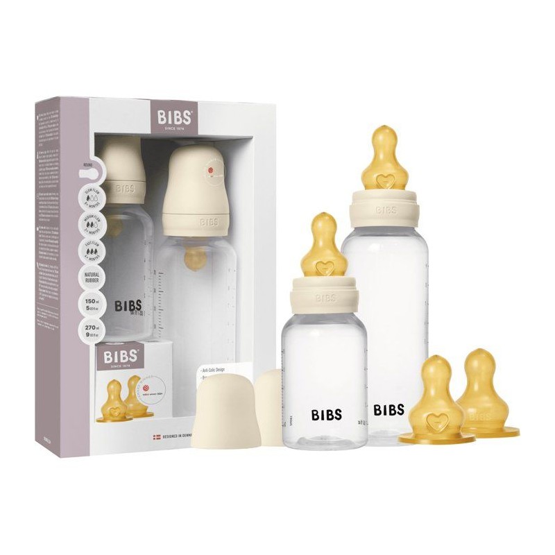 Biberon bébé - BIBS Grow & Flow - Embout rond - Caoutchouc naturel -