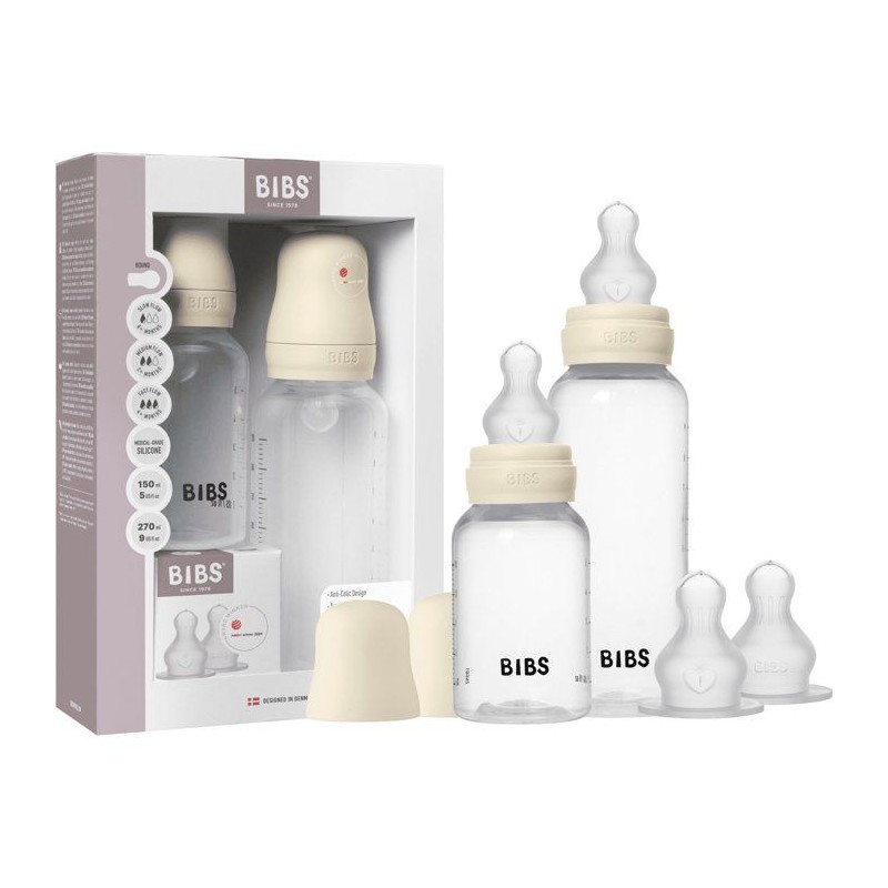 Biberon bébé - BIBS Grow & Flow - Embout rond - Silicone - 150 ml &