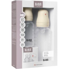 Biberon bébé - BIBS Grow & Flow - Embout rond - Silicone - 150 ml & 270 ml - Ivory - Pack de 2