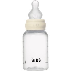 Biberon bébé - BIBS - Embout rond - Silicone - 150 ml - Débit moyen - Ivory