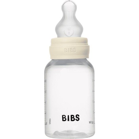 Biberon bébé - BIBS - Embout rond - Silicone - 150 ml - Débit moyen - Ivory