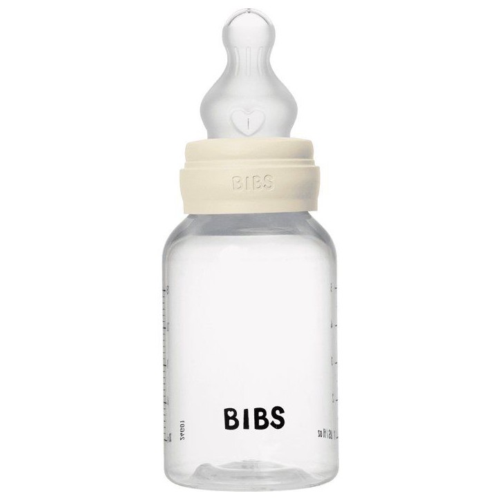 Biberon bébé - BIBS - Embout rond - Silicone - 150 ml - Débit moyen - Ivory