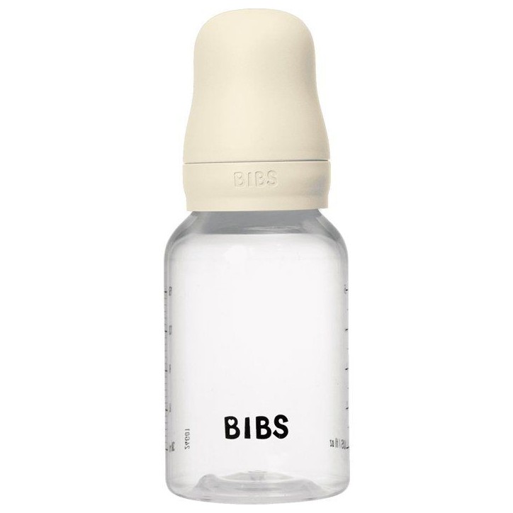 Biberon bébé - BIBS - Embout rond - Silicone - 150 ml - Débit moyen - Ivory
