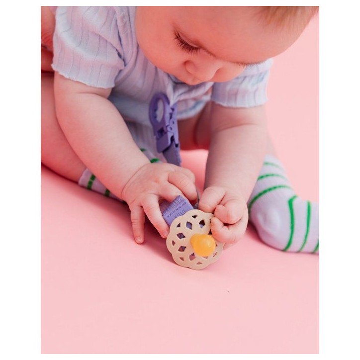 Sucette bébé - BIBS - Boheme - Embout rond - Pack de 4 - Caoutchouc naturel - Taille 1 Ivory Blush Blossom Dusty Lilac