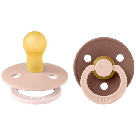Sucette bébé - BIBS Studio Colour - Ronde - T1 - Caoutchouc naturel - Woodchuck Mix - Pack de 2