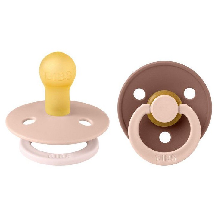 Sucette bébé - BIBS Studio Colour - Ronde - T1 - Caoutchouc naturel - Woodchuck Mix - Pack de 2
