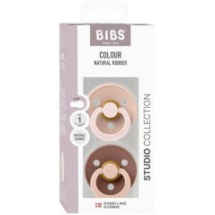 Sucette bébé - BIBS Studio Colour - Ronde - T1 - Caoutchouc naturel