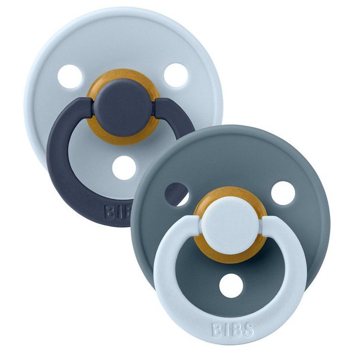 Sucette bébé - BIBS Studio Colour - Ronde - T2 - Caoutchouc naturel - Blue Mix Petrol - Pack de 2 Sucette bébé - BIBS Studio Colour - Ronde - T2 - Caoutchouc naturel - Blue Mix Petrol - Pack de 2