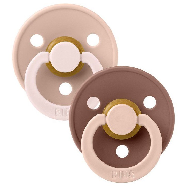 Sucette bébé - BIBS Studio Colour - Ronde - T2 - Caoutchouc naturel - Woodchuck Mix - Pack de 2 Sucette bébé - BIBS Studio Colour - Ronde - T2 - Caoutchouc naturel - Woodchuck Mix - Pack de 2