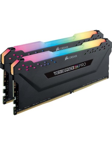 Mémoire RAM - CORSAIR - Vengeance RGB Pro DDR4 - 16GB 2x8GB DIMM - 2666 MHz - 1.20V - Noir (CMW16GX4M2A2666C)