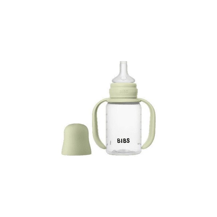 Biberon bébé - BIBS Tasse apprentissage - Embout rond - Silicone - 150 ml - Sage