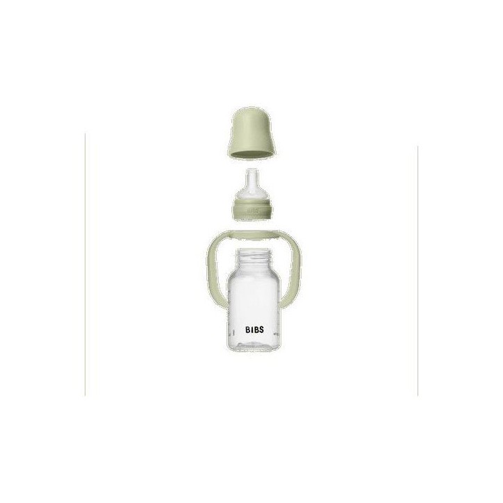 Biberon bébé - BIBS Tasse apprentissage - Embout rond - Silicone - 150 ml - Sage