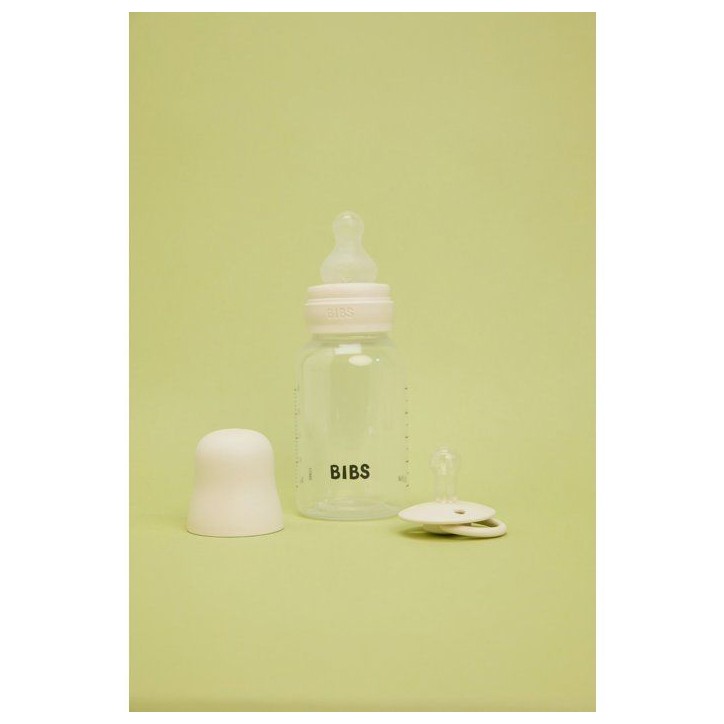 Biberon bébé - BIBS - Embout rond - Silicone - 150 ml - Débit lent - Ivory - Pack de 4 Biberon bébé - BIBS - Embout rond - Silicone - 150 ml - Débit lent - Ivory - Pack de 4