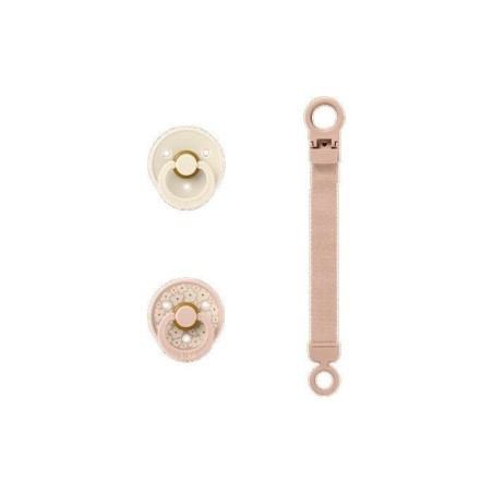 Coffret cadeau bébé - BIBS Sucette & attache - Embout rond - T1 - Bl