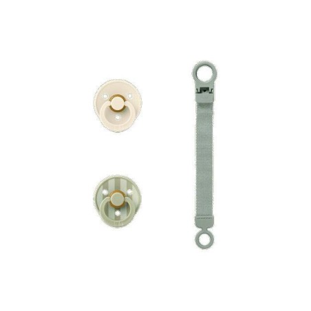 Coffret cadeau bébé - BIBS Sucette & attache - Embout rond - T1 - Sa