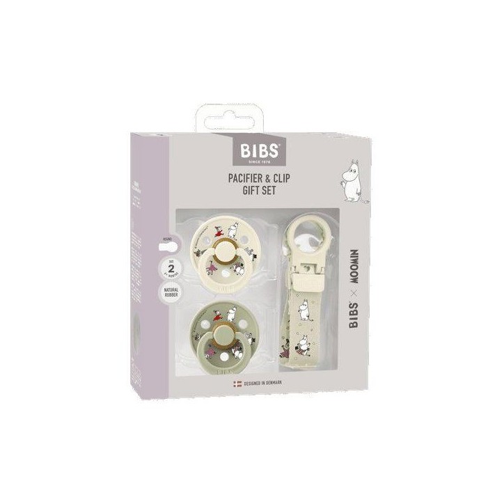 Coffret cadeau bébé - BIBS x Moomins - Sucette & attache - Caoutchouc naturel - T2 - Ivory Coffret cadeau bébé - BIBS x Moomins - Sucette & attache - Caoutchouc naturel - T2 - Ivory