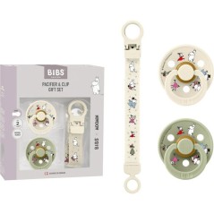 Coffret cadeau bébé - BIBS x Moomins - Sucette & attache - Caoutchou