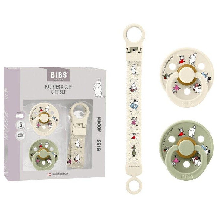 Coffret cadeau bébé - BIBS x Moomins - Sucette & attache - Caoutchouc naturel - T2 - Ivory Coffret cadeau bébé - BIBS x Moomins - Sucette & attache - Caoutchouc naturel - T2 - Ivory