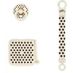 Coffret cadeau bébé - BIBS Polka Soothe & Go - T2 - Ivory Black