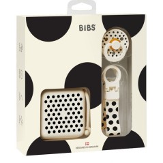 Coffret cadeau bébé - BIBS Polka Soothe & Go - T2 - Ivory Black