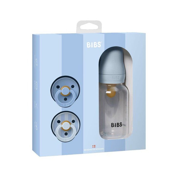 Coffret cadeau bébé - BIBS Baby Sprinkle - Embout rond - T1 - Baby Blue Coffret cadeau bébé - BIBS Baby Sprinkle - Embout rond - T1 - Baby Blue