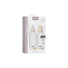 Biberon bébé - BIBS Verre - Embout rond - Silicone - 240 ml - Débit