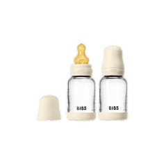 Biberon bébé - BIBS Verre - Embout rond - Caoutchouc naturel - 120 m