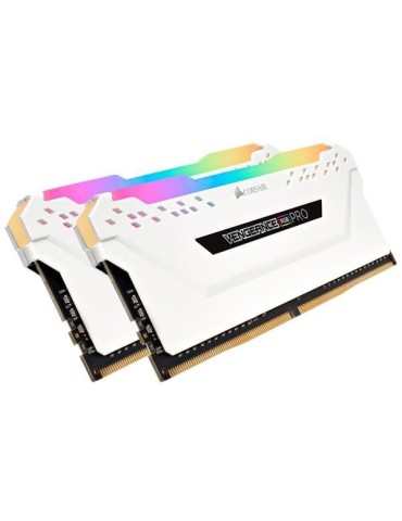 Mémoire RAM - CORSAIR - Vengeance RGB Pro Series DDR4 - 16GB 2x8GB DIMM - 3200 MHz - 1.35V - Blanc (CMW16GX4M2C3200C)