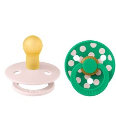 Sucette bébé - BIBS Studio Colour - Ronde - T1 - Caoutchouc naturel - Petal Cactus - Pack de 2