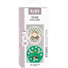 Sucette bébé - BIBS Studio Colour - Ronde - T1 - Caoutchouc naturel