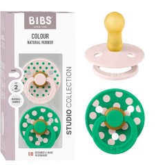 Sucette bébé - BIBS Studio Colour - Ronde - T2 - Caoutchouc naturel