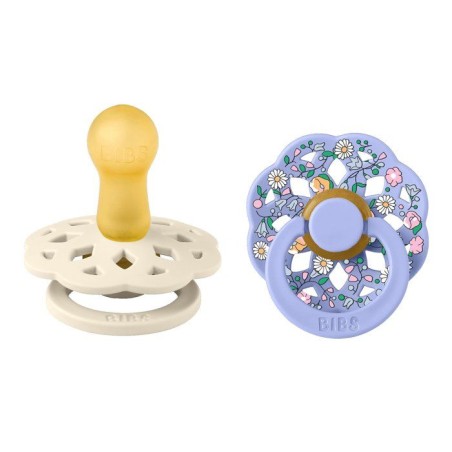 Sucette bébé - BIBS x Liberty - Boheme - Ronde - T2 - Caoutchouc naturel - Ivory Mix - Pack de 2