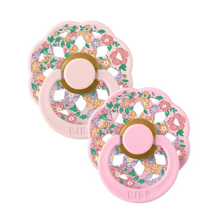 Sucette bébé - BIBS x Liberty - Boheme - Ronde - T2 - Caoutchouc naturel - Blossom Mix - Pack de 2