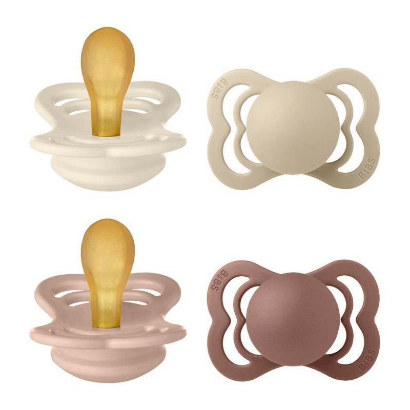 Pack sucettes - BIBS Supreme - Symétrique - T1 - Caoutchouc naturel -