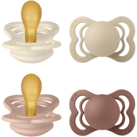 Pack sucettes - BIBS Supreme - Symétrique - T1 - Caoutchouc naturel -