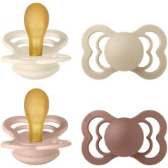 Pack sucettes - BIBS Supreme - Symétrique - T2 - Caoutchouc naturel -