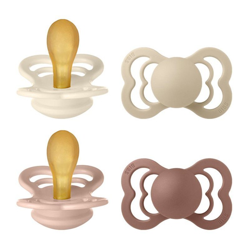 Pack sucettes - BIBS Supreme - Symétrique - T2 - Caoutchouc naturel -