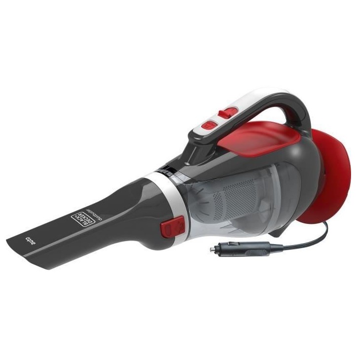 Aspirateur a main spécial voiture - BLACK & DECKER ADV1200-XJ - 12,5 AW - 12V - Prise allume cigare - Rouge / Gris Aspirateur a main spécial voiture - BLACK & DECKER ADV1200-XJ - 12,5 AW - 12V - Prise allume cigare - Rouge / Gris