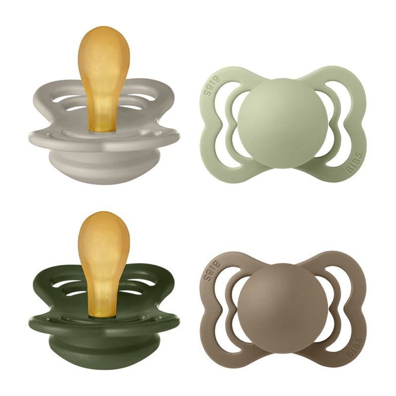 Pack sucettes - BIBS Supreme - Symétrique - T1 - Caoutchouc naturel -