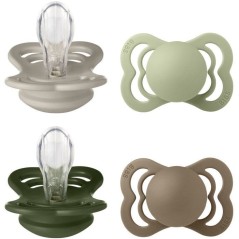 Sucette bébé - BIBS Supreme - Symétrique - T1 - Silicone - 4 pieces
