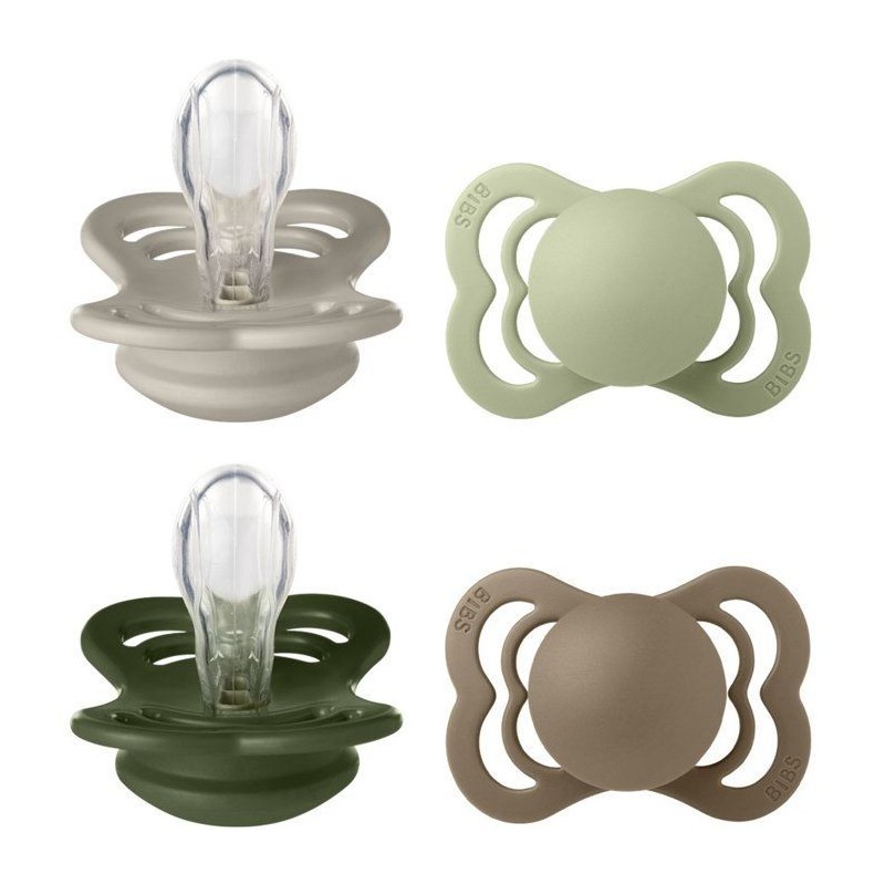 Sucette bébé - BIBS Supreme - Symétrique - T1 - Silicone - 4 pieces