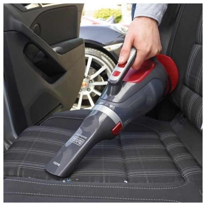 Aspirateur a main spécial voiture - BLACK & DECKER ADV1200-XJ - 12,5 AW - 12V - Prise allume cigare - Rouge / Gris Aspirateur a main spécial voiture - BLACK & DECKER ADV1200-XJ - 12,5 AW - 12V - Prise allume cigare - Rouge / Gris
