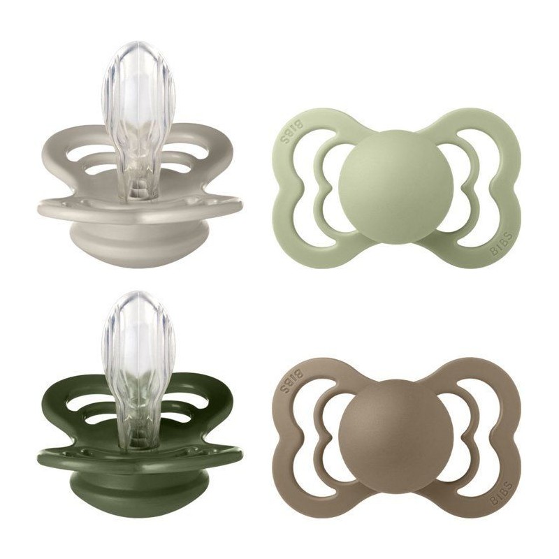 Sucette bébé - BIBS Supreme - Symétrique - T2 - Silicone - 4 pieces