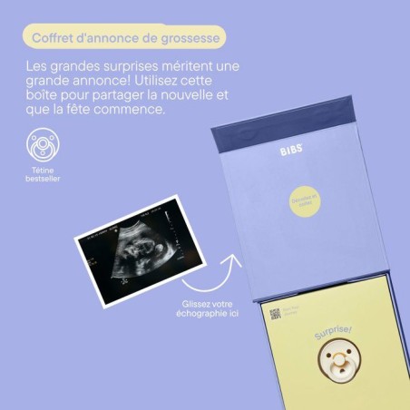 Coffret souvenir bébé - BIBS “Bébé est en route” - T1 - Ivory