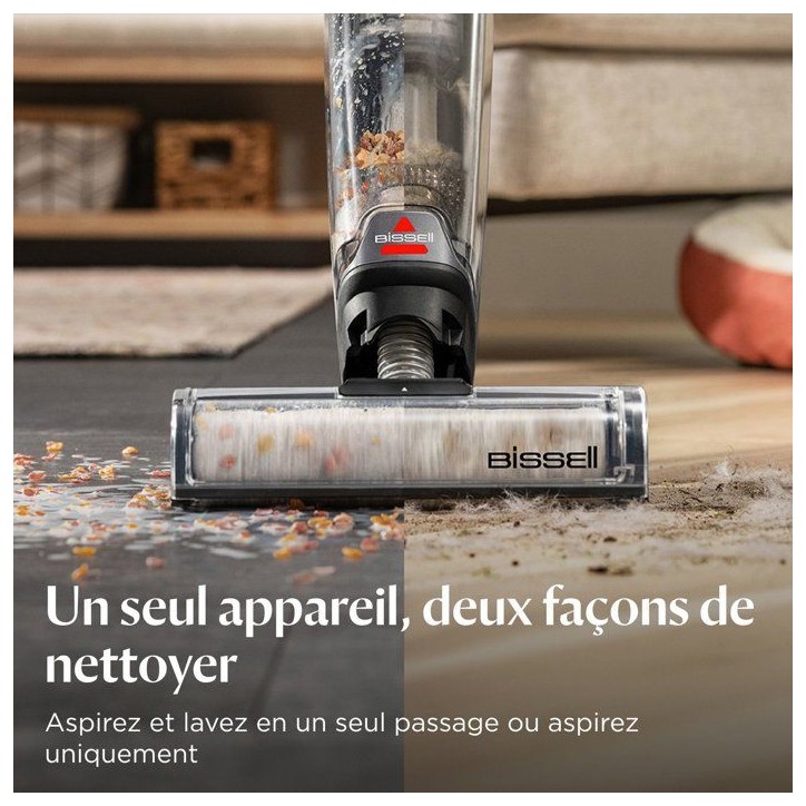BISSELL CrossWave Omniforce - Aspirateur Balai Laveur sans Fil - Aspire & Lave en Meme Temps ou Mode Aspiration Uniquement