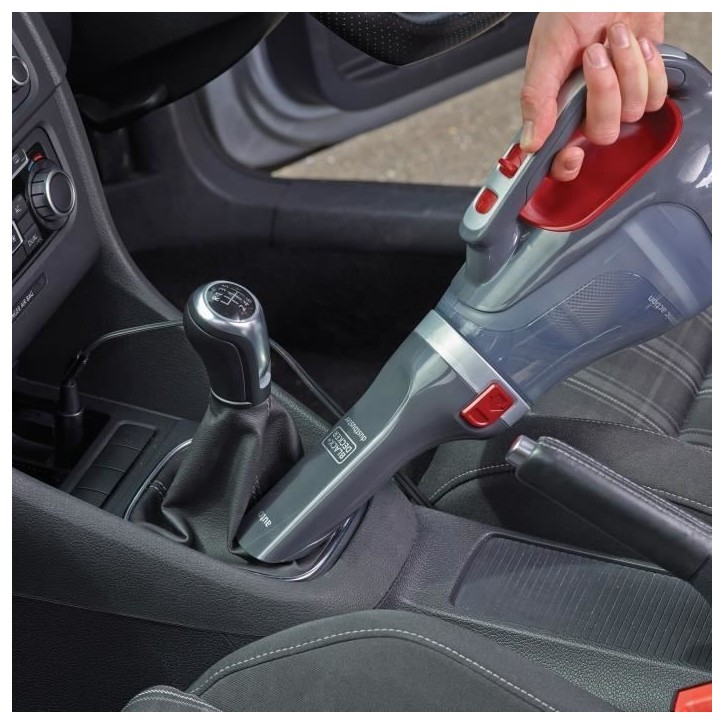 Aspirateur a main spécial voiture - BLACK & DECKER ADV1200-XJ - 12,5 AW - 12V - Prise allume cigare - Rouge / Gris Aspirateur a main spécial voiture - BLACK & DECKER ADV1200-XJ - 12,5 AW - 12V - Prise allume cigare - Rouge / Gris