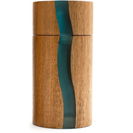 Moulin a poivre - BISETTI - POSITANO - 13 cm - Acacia / Resine bleu