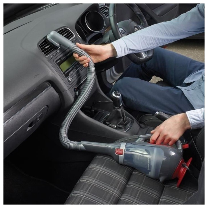 Aspirateur a main spécial voiture - BLACK & DECKER ADV1200-XJ - 12,5 AW - 12V - Prise allume cigare - Rouge / Gris Aspirateur a main spécial voiture - BLACK & DECKER ADV1200-XJ - 12,5 AW - 12V - Prise allume cigare - Rouge / Gris