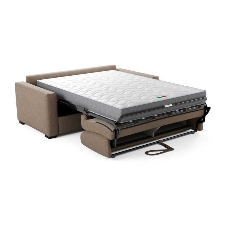 Canapé convertible express JOHN - 3 places - Tissu beige - 190 x 100
